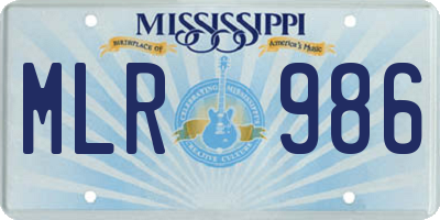 MS license plate MLR986
