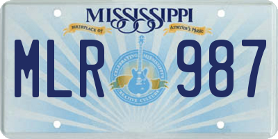 MS license plate MLR987