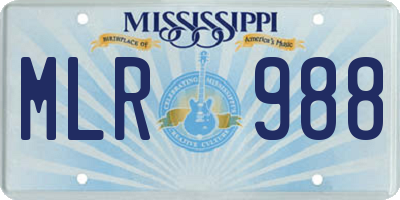 MS license plate MLR988