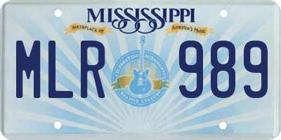 MS license plate MLR989
