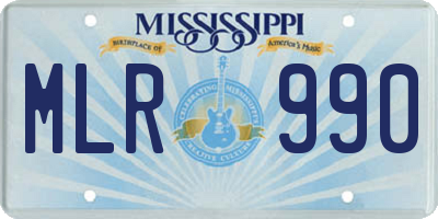 MS license plate MLR990