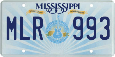 MS license plate MLR993