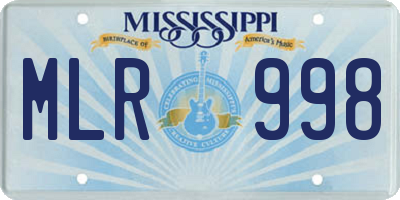 MS license plate MLR998