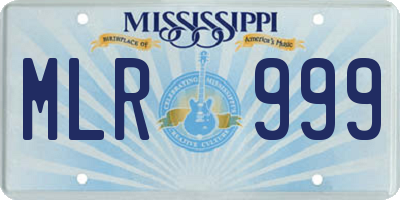 MS license plate MLR999
