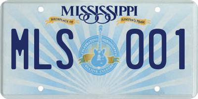 MS license plate MLS001