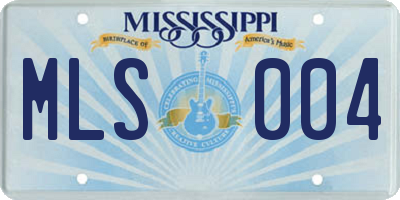 MS license plate MLS004