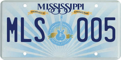 MS license plate MLS005