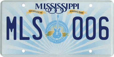 MS license plate MLS006