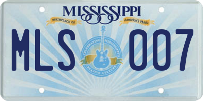 MS license plate MLS007