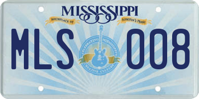 MS license plate MLS008