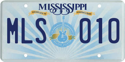 MS license plate MLS010