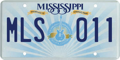 MS license plate MLS011