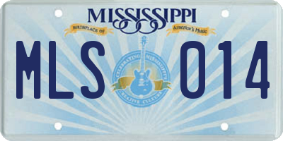 MS license plate MLS014