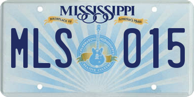 MS license plate MLS015