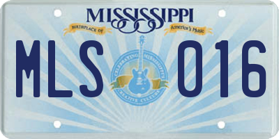 MS license plate MLS016