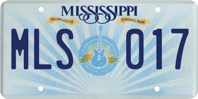 MS license plate MLS017