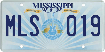 MS license plate MLS019