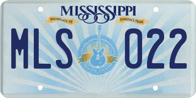 MS license plate MLS022