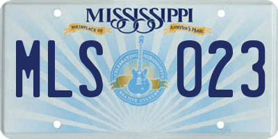 MS license plate MLS023
