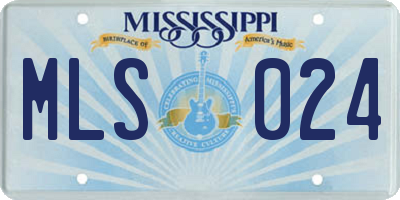 MS license plate MLS024