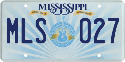 MS license plate MLS027