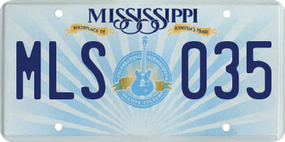 MS license plate MLS035