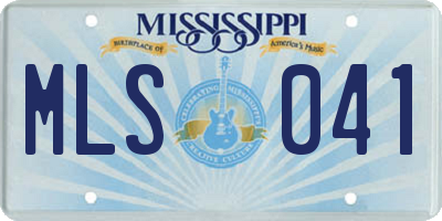 MS license plate MLS041
