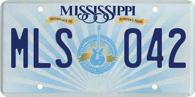 MS license plate MLS042