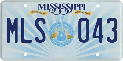 MS license plate MLS043