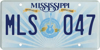MS license plate MLS047