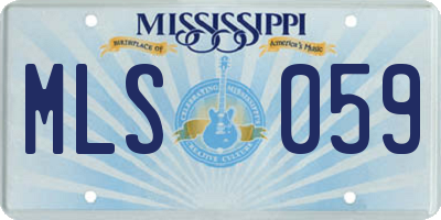MS license plate MLS059