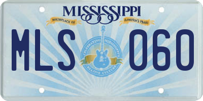 MS license plate MLS060