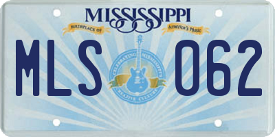MS license plate MLS062