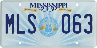 MS license plate MLS063