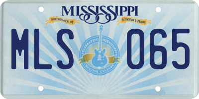 MS license plate MLS065
