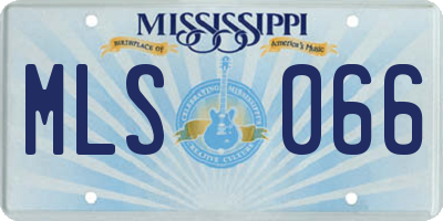 MS license plate MLS066
