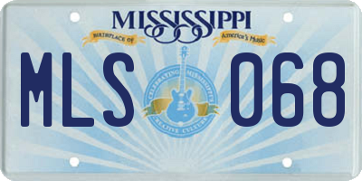 MS license plate MLS068
