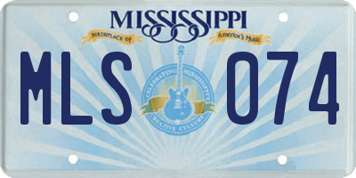 MS license plate MLS074
