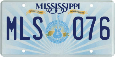 MS license plate MLS076