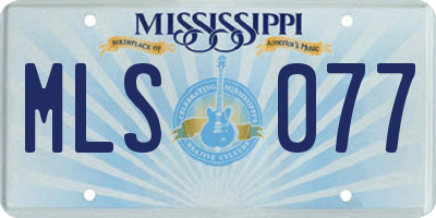 MS license plate MLS077