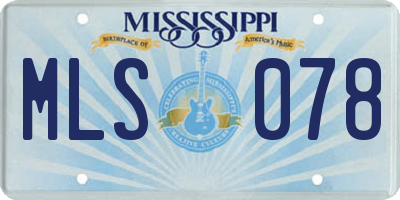 MS license plate MLS078