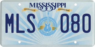 MS license plate MLS080