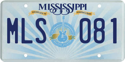 MS license plate MLS081
