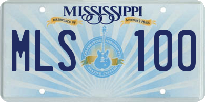 MS license plate MLS100
