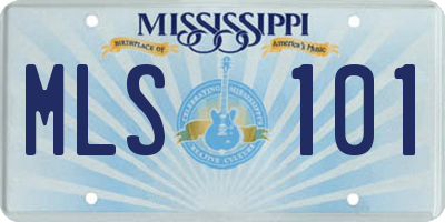 MS license plate MLS101