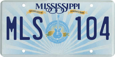MS license plate MLS104