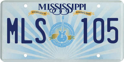 MS license plate MLS105