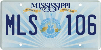 MS license plate MLS106