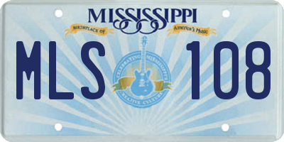 MS license plate MLS108