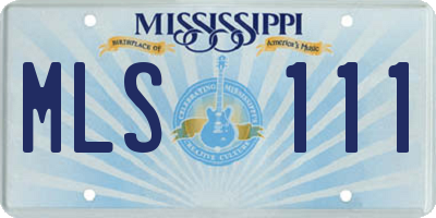 MS license plate MLS111